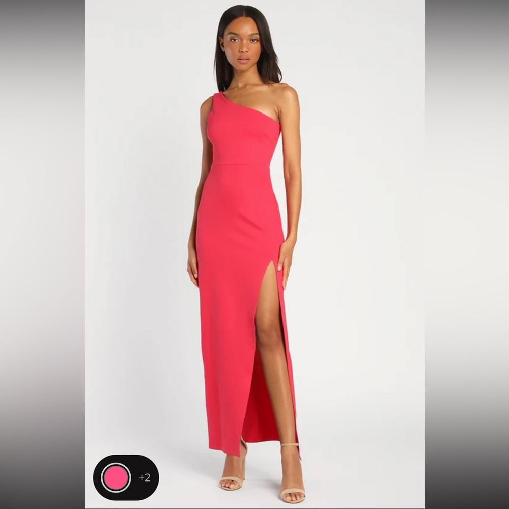Good Times Only Hot Pink One-Shoulder Maxi Dress
